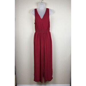 Bravissimo Red Super Curvy Crossover Tank Wide Leg Jumpsuit Sz 14 US (UK 18)